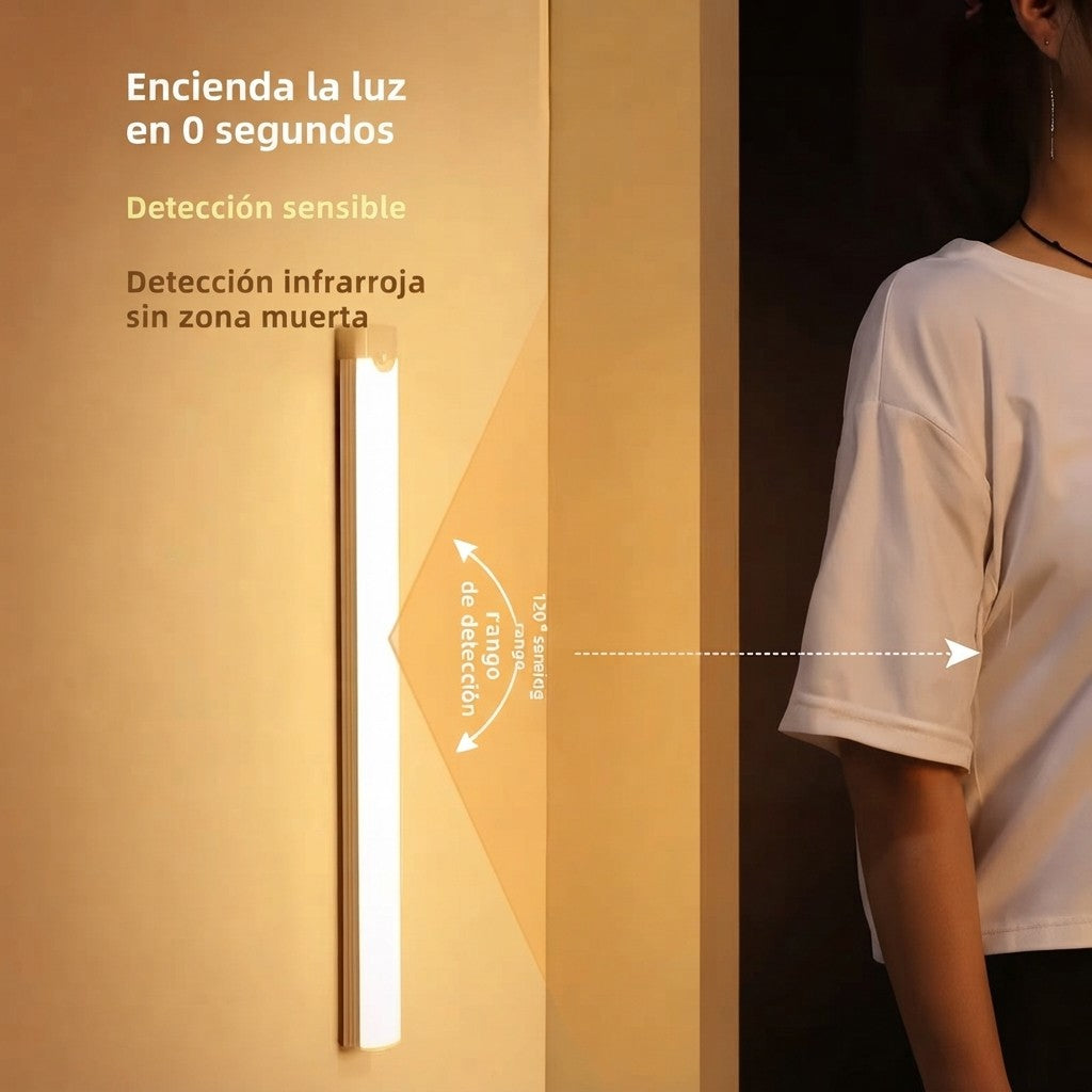 Luz LED nocturna con sensor de movimiento, encendida